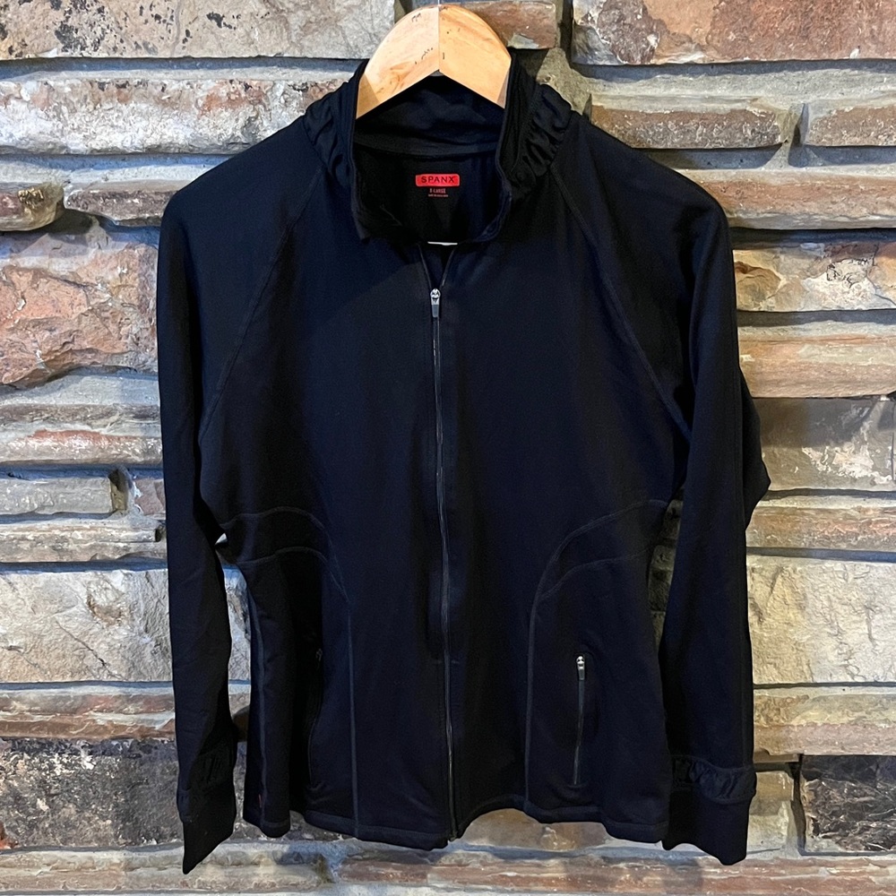 Spanx Black Lightweight Full-Zip Jacket - image 1